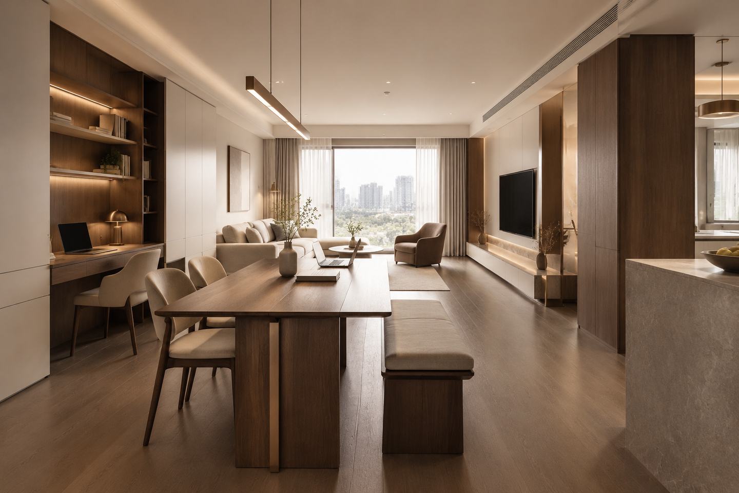深圳小户型改造|68㎡小三房,给第三间房留出变化