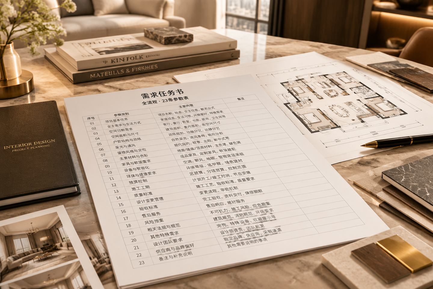 需求任务书怎么写：把「想要书房」变成能够讨论的空间安排 / 深圳市熹合空间设计有限公司